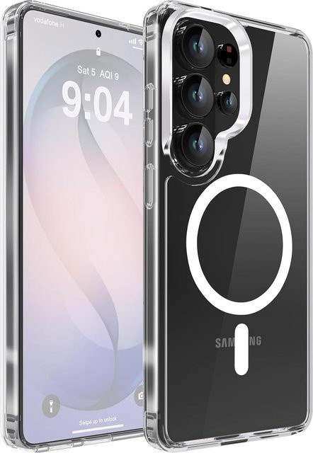 Magnetische transparente Handyhülle für Samsung Galaxy S26 S25 S24 Ultra Plus Edge FE, kratzfeste und stoßfeste Schutzhülle in Klar - Bild 1
