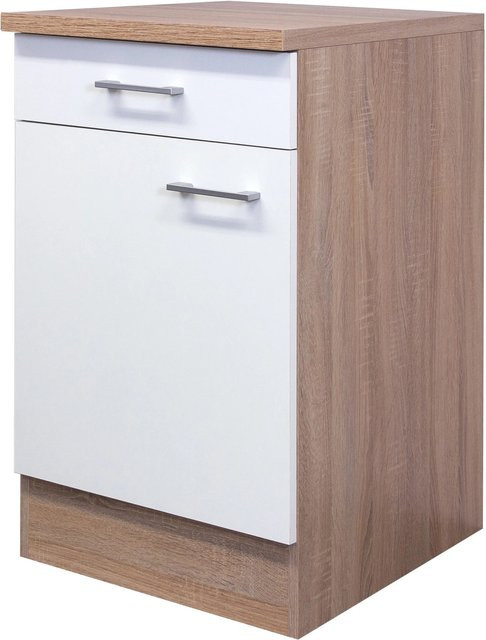Flex-Well Küchen-Unterschrank Samoa in Weiß und Sonoma Eiche, B/H/T: 50 x 85 x 60 cm - Bild 1