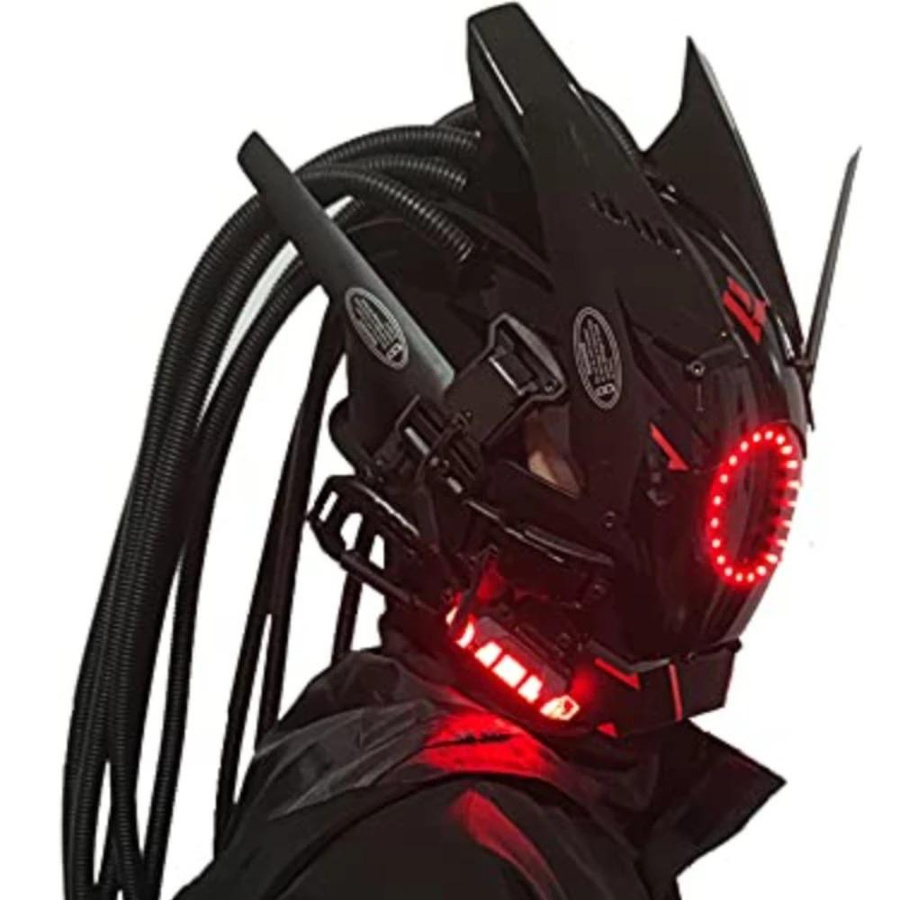 Cyberpunk-Maske mit runden Lichtern und gewebten Masken Rollenspiel - Bild 2