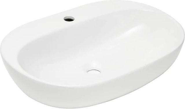 Swiss Aqua Technologies Aufsatzwaschbecken aus Keramik in Weiß mit Ablagefläche, B/T: 60 x 40,5 cm - Bild 1