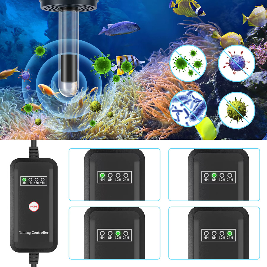 Forever Speed 5-in-1 Aquarium Innenfilter mit UVC Klärer in Schwarz, 3 Watt, 500L/h Durchfluss für 40-120L Aquarien - Bild 7