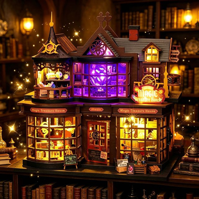 Battoom DIY Puppenhaus aus Holz, Miniatur-Bausatz, Zubehör - Bild 1