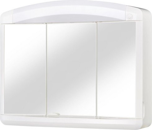 JOKEY Spiegelschrank Max, 3-türig, Weiß Hochglanz, mit LED-Beleuchtung und Steckdose, B: 65 cm, H: 54 cm - Bild 1
