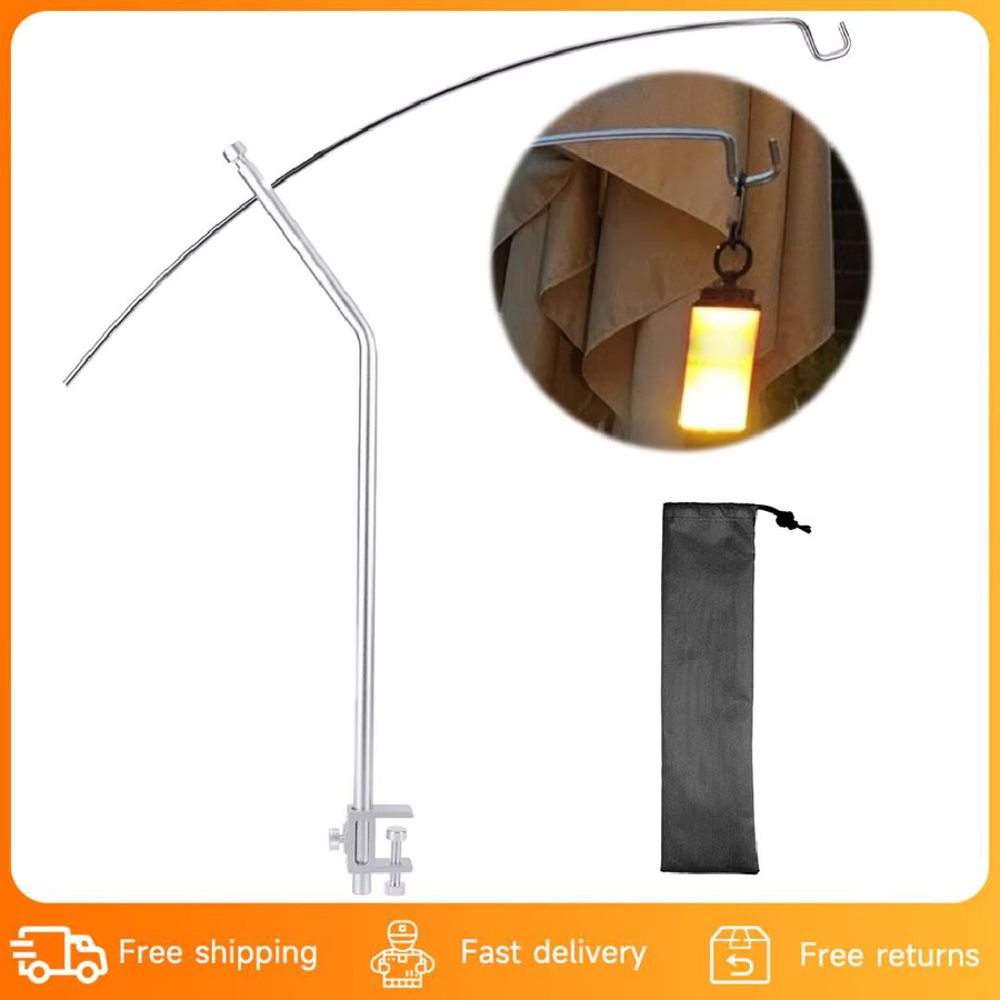 Tragbares Camping IGT Lampen-Rack aus Aluminiumlegierung mit abnehmbarer Laterne für Outdoor, Picknick und Angeln in Schwarz und Gelb - Bild 2