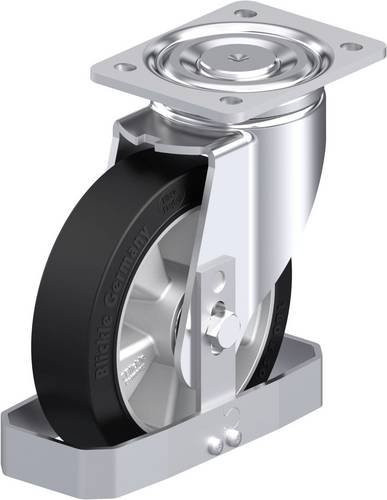 Blickle LH-ALEV 180K-FS Stahlblech-Lenkrolle in Schwarz und Silber mit 180 mm Rad-Durchmesser und 450 kg Tragfähigkeit - Bild 1