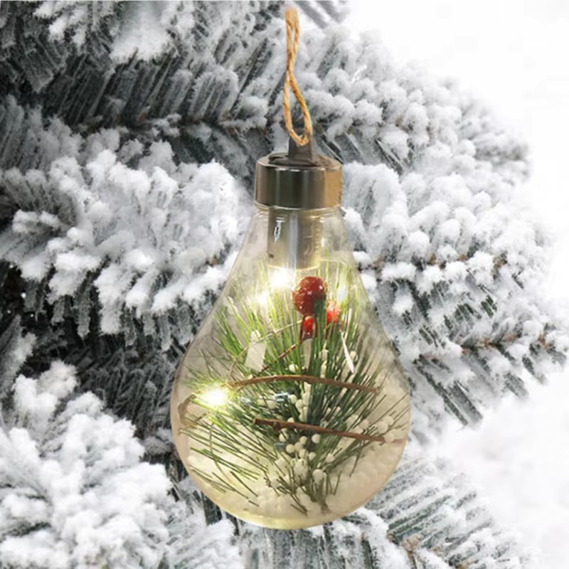 Dekorative LED Weihnachts-Birne in Form eines Tropfens, transparentes Glas, warmweißes Licht - Bild 3