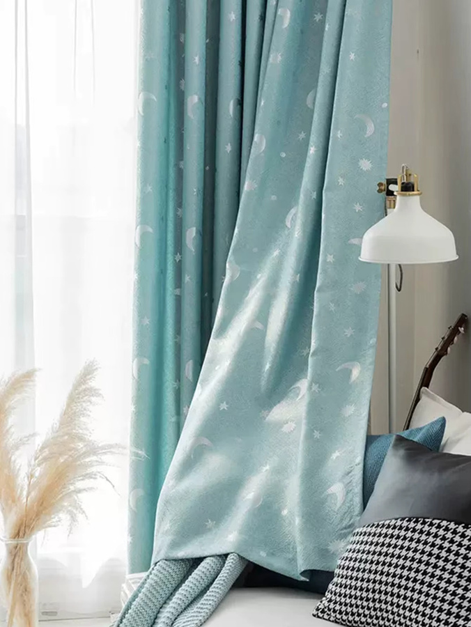 CENTURyMiG Vorhang mit Sternen-Design in Blau, blickdicht, minimalistisch für Kinderzimmer und Schlafzimmer - Bild 4