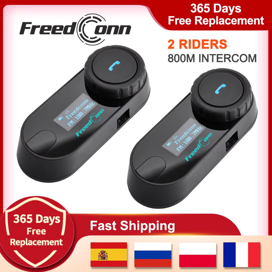 FreedConn Bluetooth Motorrad Intercom Helm Headset mit LCD Bildschirm und FM Radio in Schwarz - Bild 7