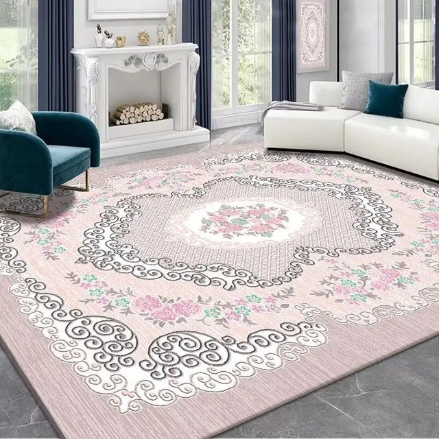Karpetti Wohnzimmerteppich Vintage Rosa, weich und rutschfest, B/B: 80 x 120 cm - Bild 1