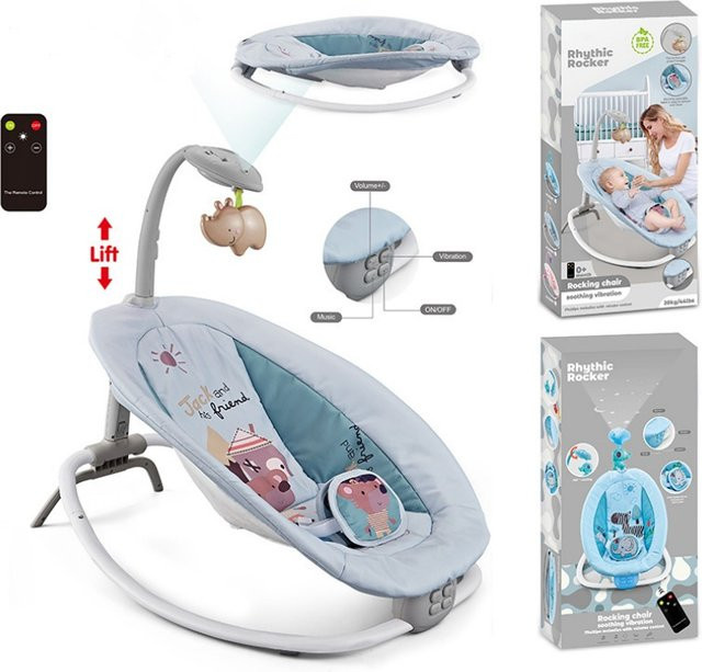 Multifunktionaler klappbarer Schaukelstuhl für Babys mit Musik und Vibration, verstellbare Wiege in Grau - Bild 1