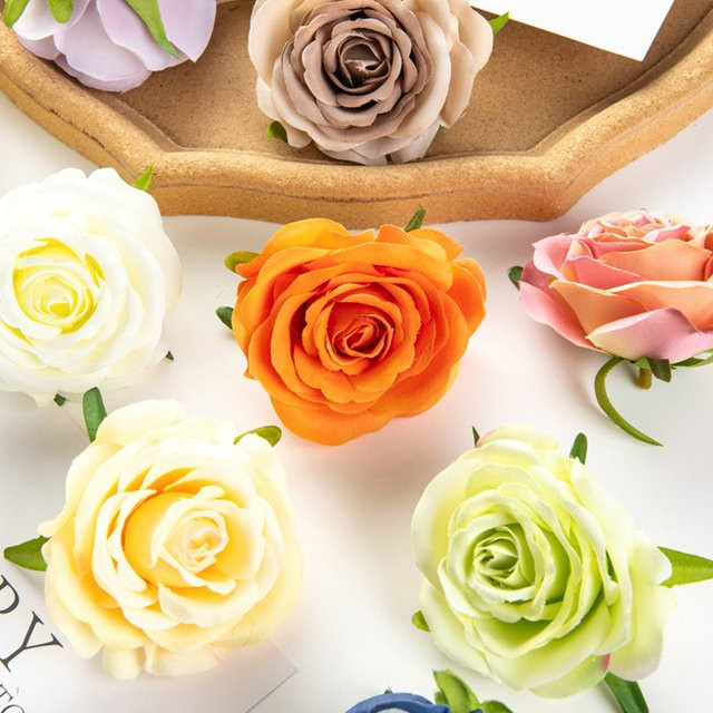 ZQCY Künstliche rote Rosen aus Seide für Scrapbooking, Wandkränze und DIY-Dekorationen - Bild 1