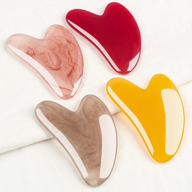 HNKMP Gua Sha Stein aus Harz, Herzform, Unisex, Gesicht - Bild 1