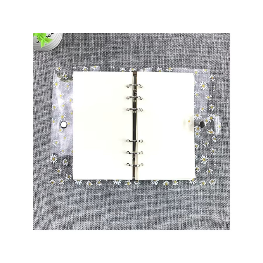 A6 Notizbuch mit transparenter PVC-Hülle und niedlichem Gänseblümchen-Design im japanischen und koreanischen Stil - Bild 2