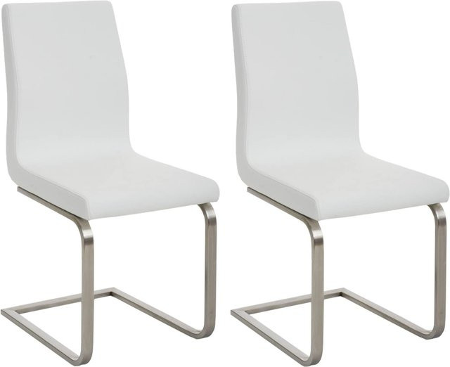 CLP 2er Set Esszimmerstühle Belfort Freischwinger mit Polsterung aus Kunstleder und Edelstahlgestell in modernem Design - Bild 1