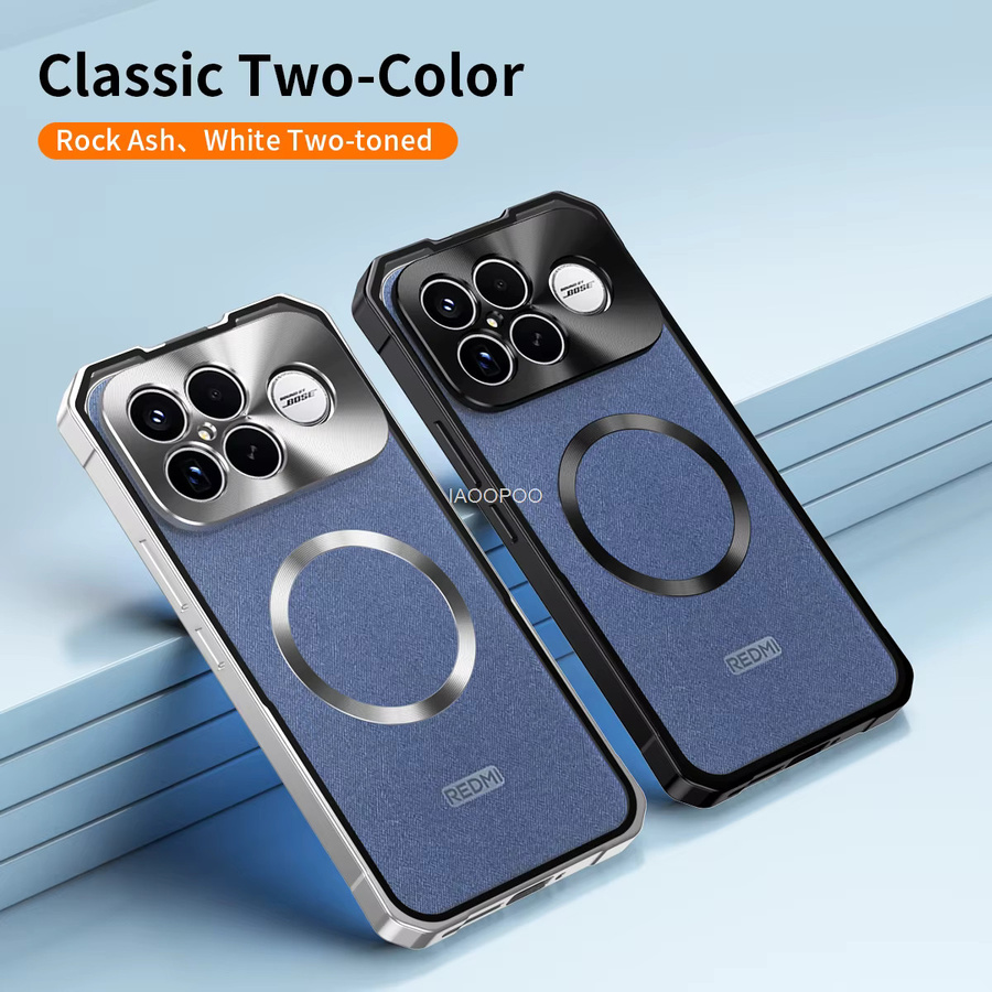 iAOOPOO Aluminium Metallrahmen PC Schutzhülle für POCO F8 Ultra F8 Pro X8 Pro Max mit magnetischem kabellosem Laden in Silber und Blau - Bild 2