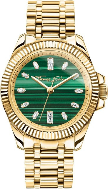 Thomas Sabo Damenuhr, Quarz, Edelstahl, goldfarben, 33 mm, 5 ATM - Bild 1