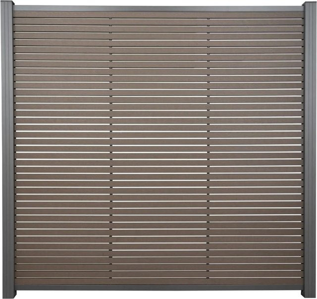 T&J BPC-Steckzaun Hörvig in Schokobraun-Anthrazit, B/H: 180 x 180 cm - Bild 1