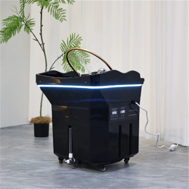 YQXH Mobiler Shampoo-Stuhl mit Wassertank und Kopfmassagegerät, schwarzes tragbares Shampoo-Becken für das Badezimmer - Bild 1
