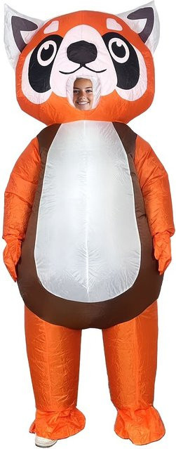 Hangchen Family Panda-Kostüm, orangefarben, einteiliger Anzug - Bild 1
