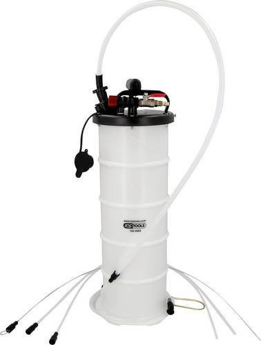 KS Tools 160.0865 Vakuum-Absaugpumpe mit 6,5 Liter Fassungsvermögen und 4 Sonden inklusive Absaug-Schnellanschluss-System in Weiß - Bild 1