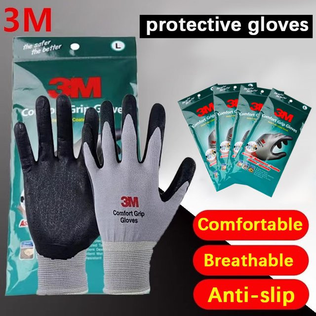 3M Schutzhandschuhe in Grau mit Nitrilbeschichtung für verschleißfesten und rutschfesten Schutz - Bild 1