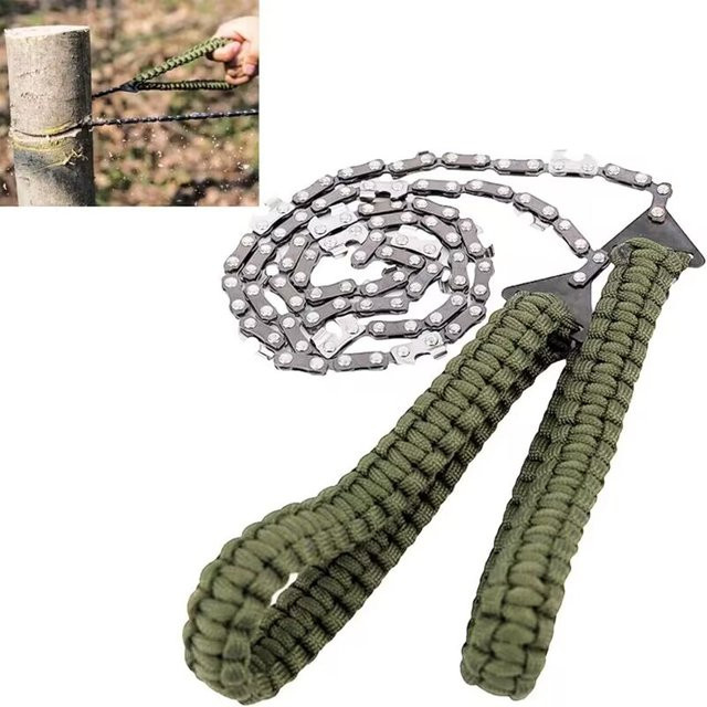 Skeyo 11-Zahn-Handreißverschluss-Kettensäge als tragbares Überlebenswerkzeug für Camping und Garten - Bild 1