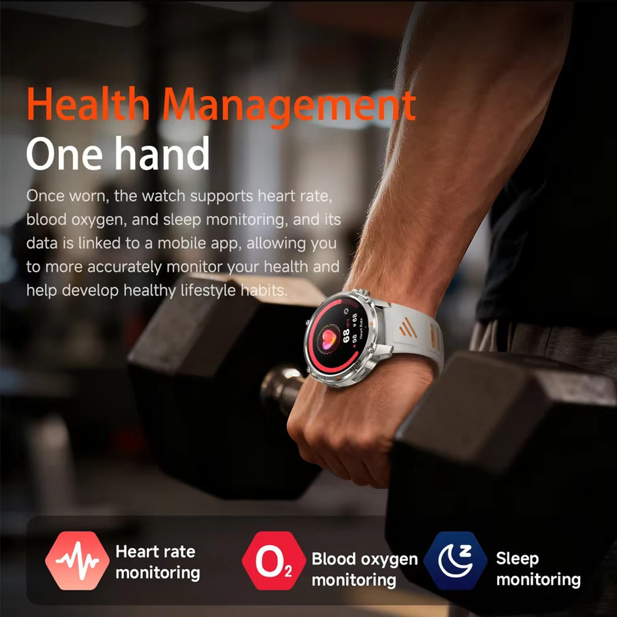 ChiBear T-Rex 3 Ultra Outdoor Sport Smartwatch für Herren in Weiß mit GPS, Bluetooth-Anruf und IP68 Wasserdichtigkeit - Bild 4