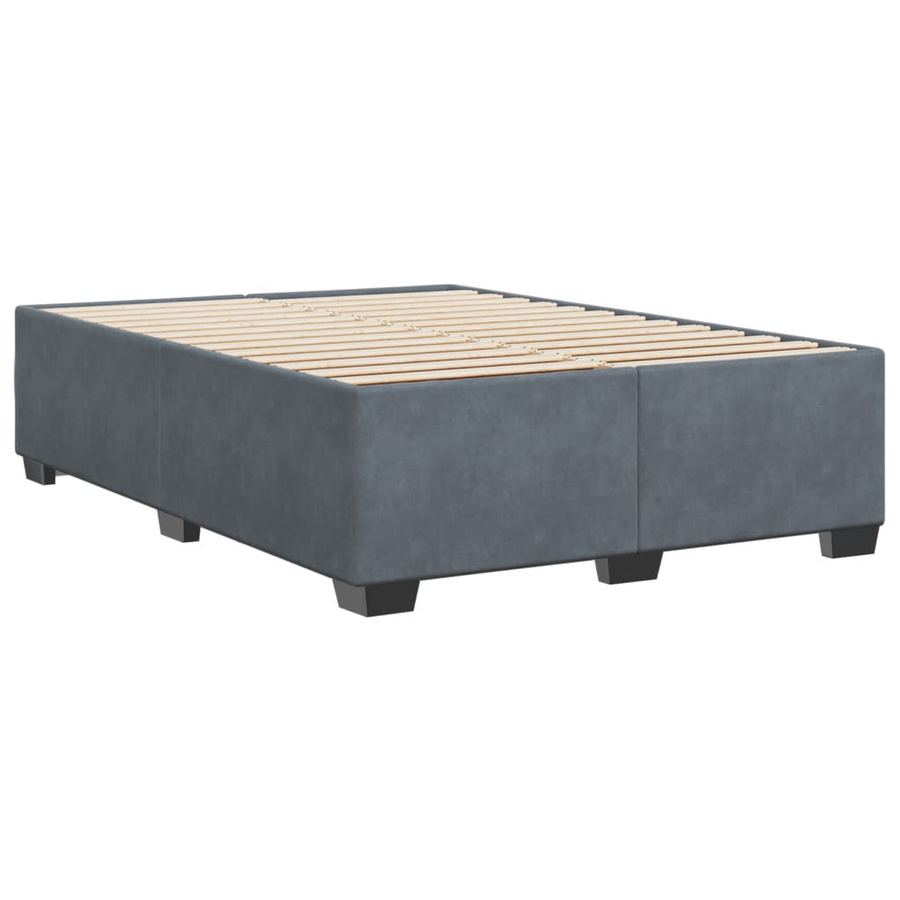 vidaXL Bettgestell aus Samt in Dunkelgrau, B/T/H: 140 x 190 cm - Bild 3