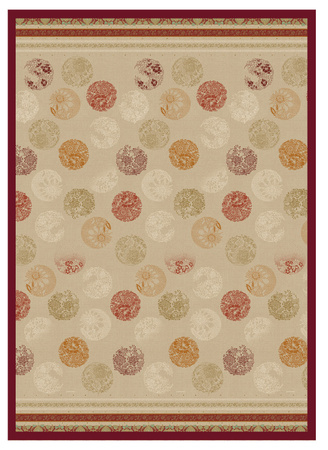 Bassetti Plaid Florence Ornament in Rot und Beige aus Baumwolle und Polyester mit Oeko-Tex Standard 100