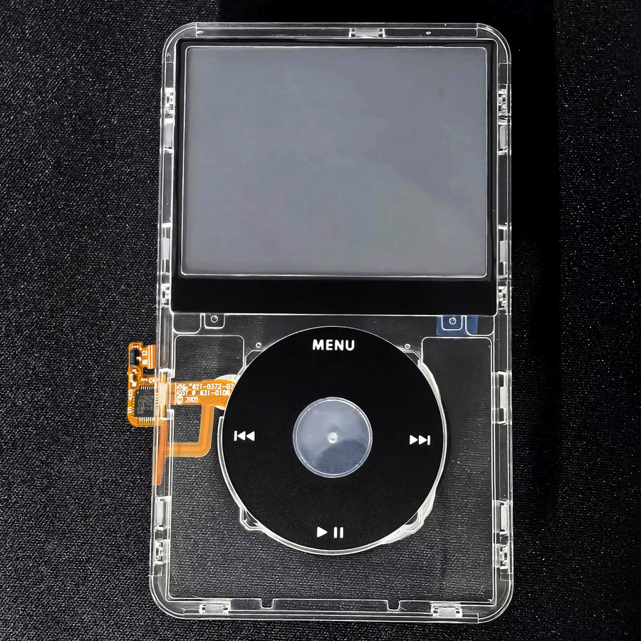 Apple Ersatzgehäuse für iPod Classic 5. Generation 5.5 Video mit transparenter Frontplatte und Click Wheel Flex-Taste - Bild 3