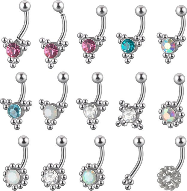 Dreamlee Piercingring Edelstahl, Kristall, Silber, Unisex - Bild 1