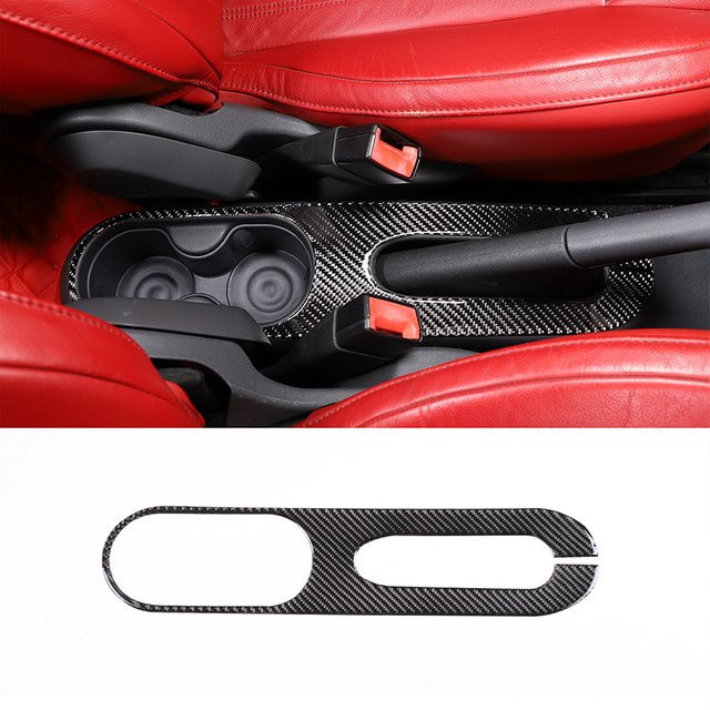 Carbon Faser Aufkleber für die Mittelkonsole und Handbremse als Zubehör für Fiat 500 in Schwarz - Bild 1