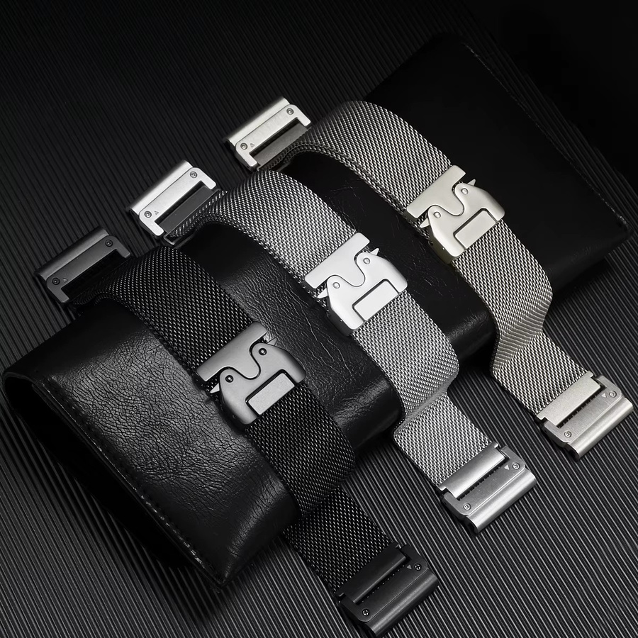 OAKCHARM Uhrenarmband Edelstahl, Silber, 26 mm, Sport Band Adapter - Bild 1