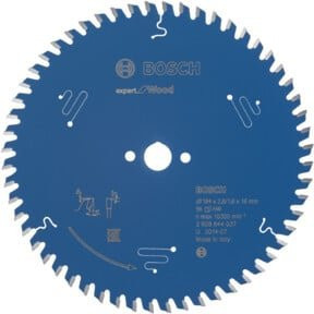 Bosch Expert for Wood Kreissägeblatt mit Carbide-Spitzen, Blau, Durchmesser: 184 mm, Bohrung: 16 mm, Blattstärke: 2,6 mm, 56 Zähne - Bild 1