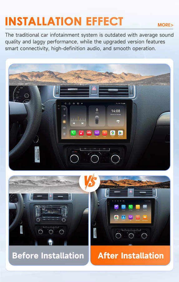 OSSURET AI Carplay Android 14 Autoradio mit Snapdragon 6115 und 360Cam für VW Golf 5 Passat B6 B7 Polo Tiguan Skoda Octavia Seat Leon in Schwarz - Bild 2
