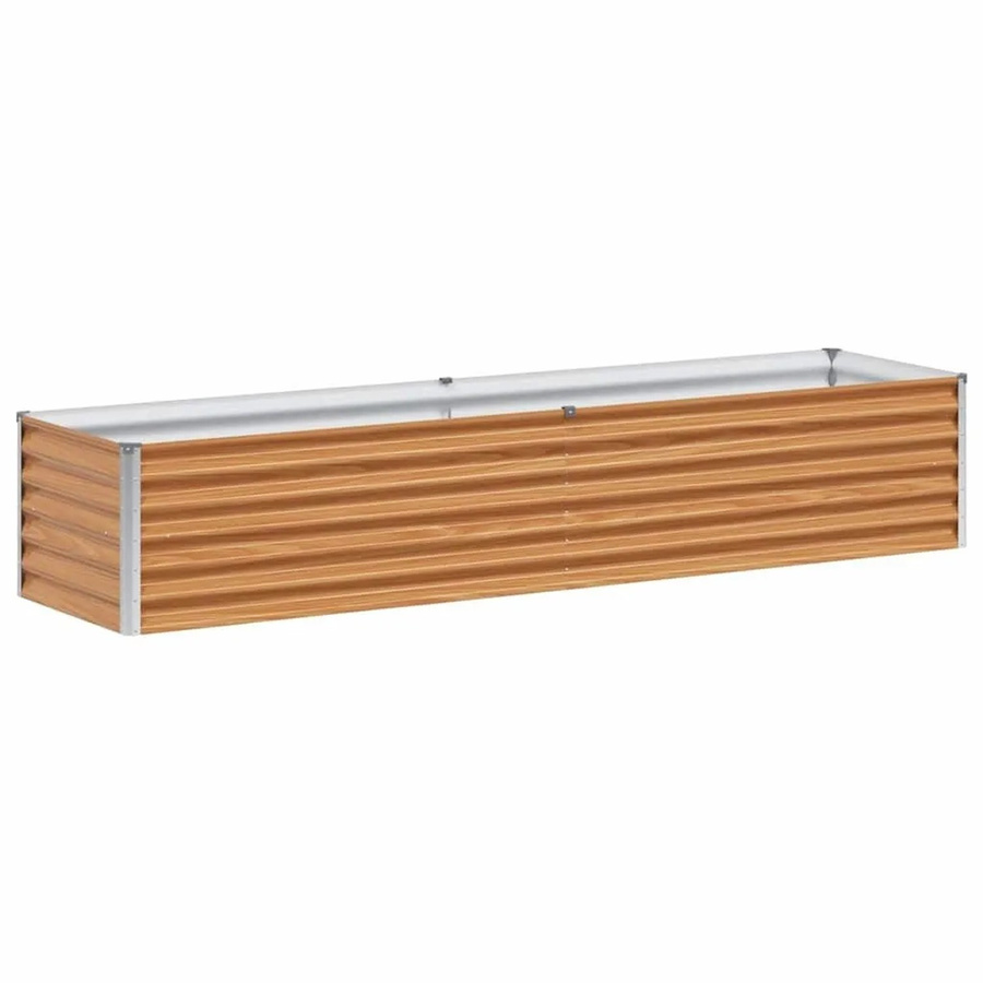 vidaXL Hochbeet aus verzinktem Stahl in Hellbraun B: 195 cm, T: 50 cm, H: 36 cm - Bild 2