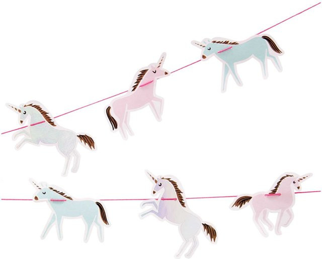 Rico Design Paper Poetry Girlande Wonderland Einhorn, mehrfarbig, 8 Stück, 2 m - Bild 1