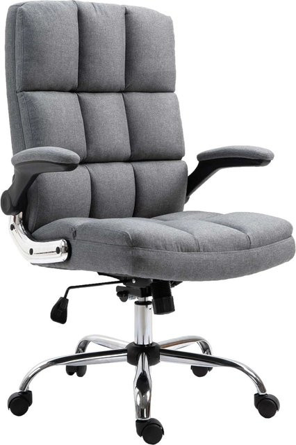 Proregal Bürostuhl Chefsessel Drehstuhl in Grau mit Stoffbezug, höhenverstellbar, H x B x T: 120 x 73 x 72 cm - Bild 1