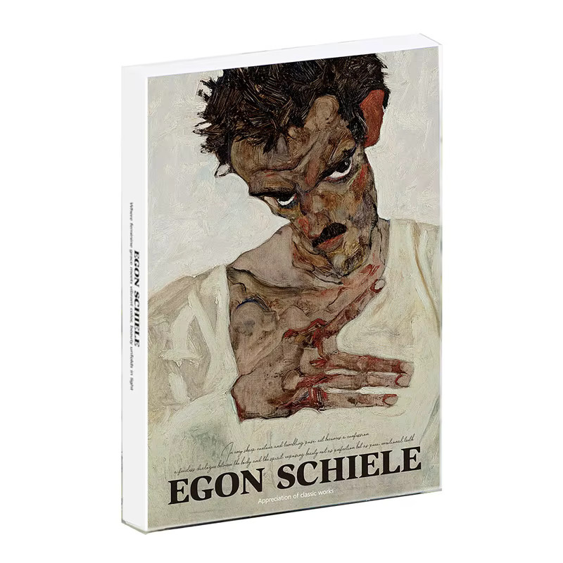 30er Set Postkarten mit Kunstwerken von Egon Schiele in Multicolour im Retro-Stil - Bild 3
