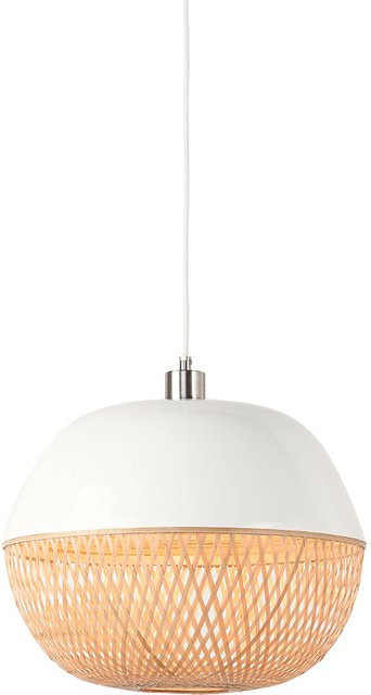 Good&Mojo Mekong Pendelleuchte aus Bambus in Weiß und Holz, Höhe: 32 cm - Bild 1