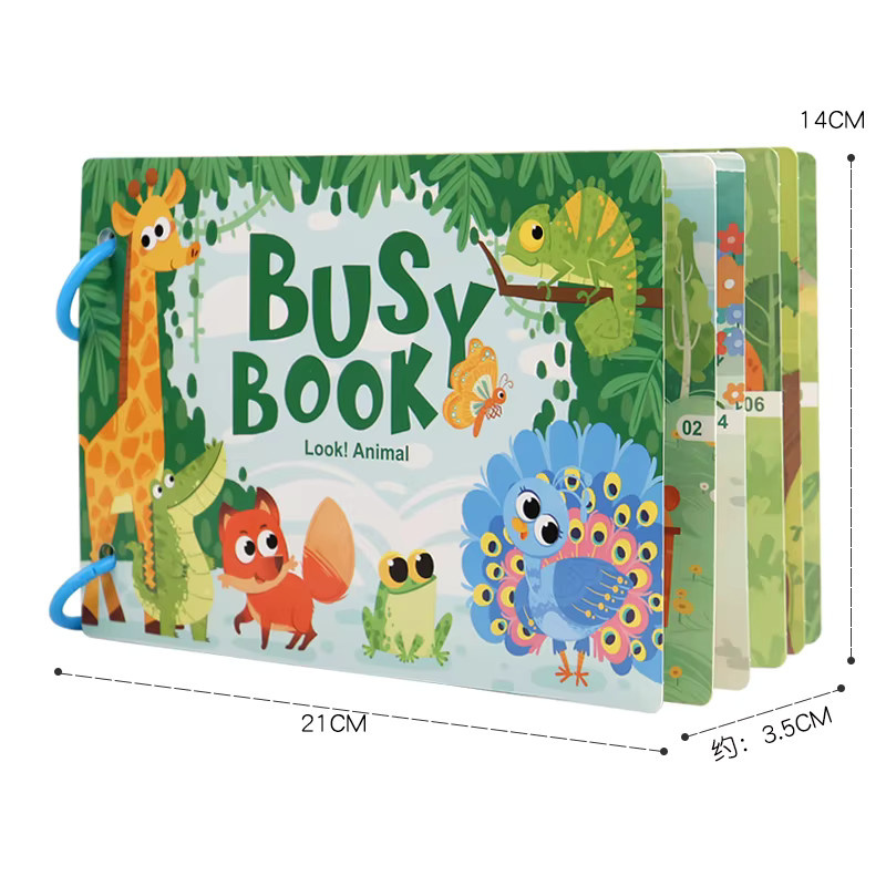 Datgo Montessori Baby Busy Sticker Book My First Quiet Book, Lernspielzeug, Tiere, Pappe / Karton, Bunt / Mehrfarbig - Bild 3
