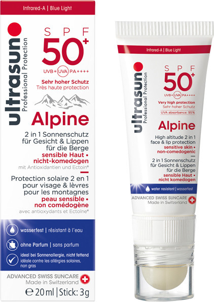 Ultrasun Alpine Creme, LSF 50+, Gesicht und Lippen, Empfindliche Haut - Bild 1