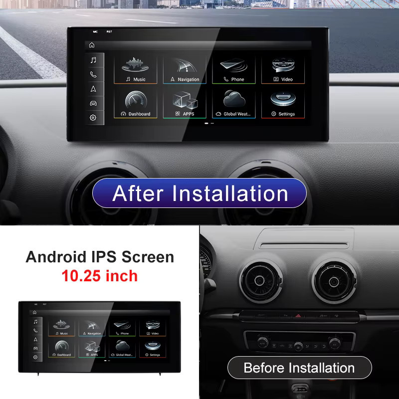 STWEI Multimedia Player für Audi A3 mit Qualcomm Snapdragon 680, Wireless CarPlay, Bluetooth und GPS in Schwarz - Bild 2