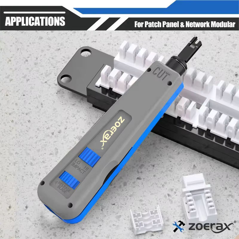 ZoeRax Multifunktions-Netzwerkkabelwerkzeug Punch Down Tool Typ 110 und 88 mit Klingenöffnung und Klingenlagerung - Bild 4