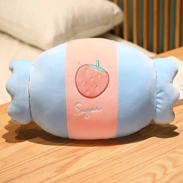 Yiran Toy Plüsch-Nickerchen-Kissen und Handwärmer in Blau mit Cartoon-Tierdesign - Bild 1