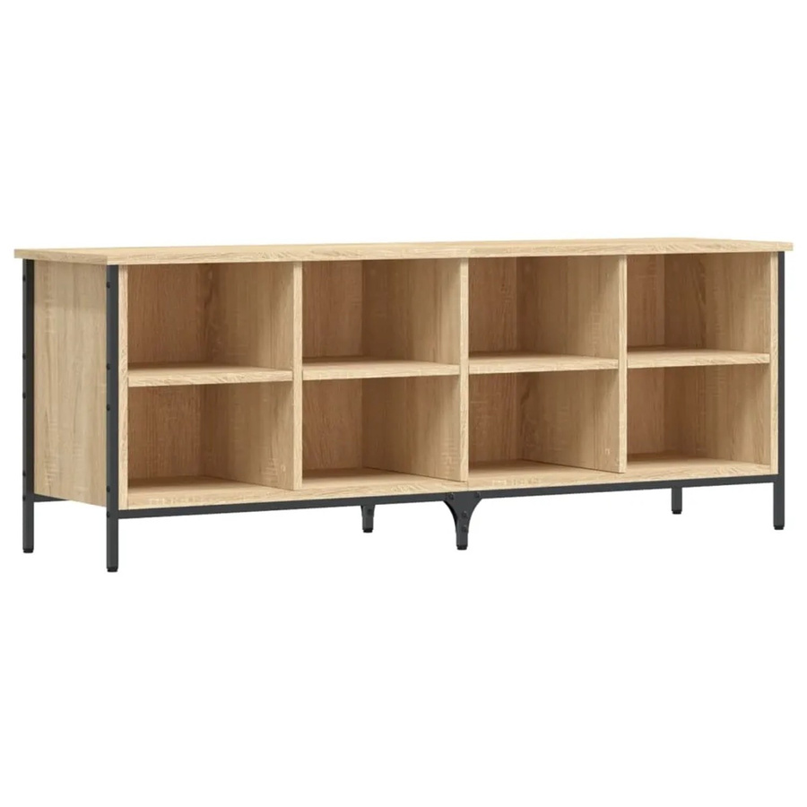 vidaXL Schuhregal Sonoma-Eiche in Braun aus Holzwerkstoff und pulverbeschichtetem Stahl, B/T/H: 131 x 35 x 50 cm - Bild 2