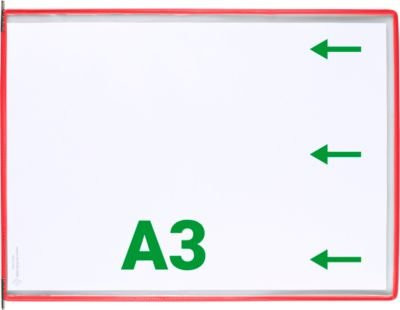 Tarifold Sichttafel DIN A3 quer in Rot, 10er Set mit Metalldrehzapfen für alle Trägersysteme - Bild 1