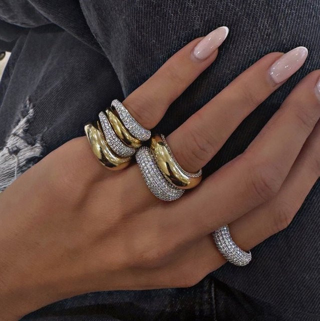 JYZSWBB Ring, vergoldet, Zirkonia, Damen - Bild 1