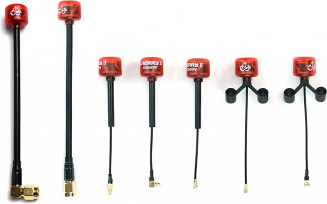 RushFPV Cherry2 II 5,8GHz FPV-Antenne mit zirkularer Polarisation in Rot für Racing und Freestyle Drohnen (LHCP/RHCP) - Bild 1