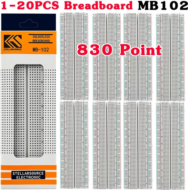 Steckbrett MB-102 PCB-Platine für Testentwicklung in Weiß - Bild 1